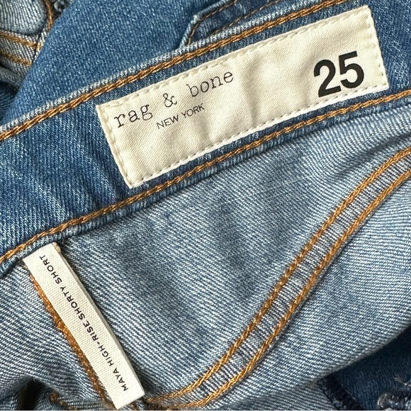 NWT rag & bone Maya High Rise Shorty Shorts Denim Size 25 Cuffed Jean - Picture 5 of 8